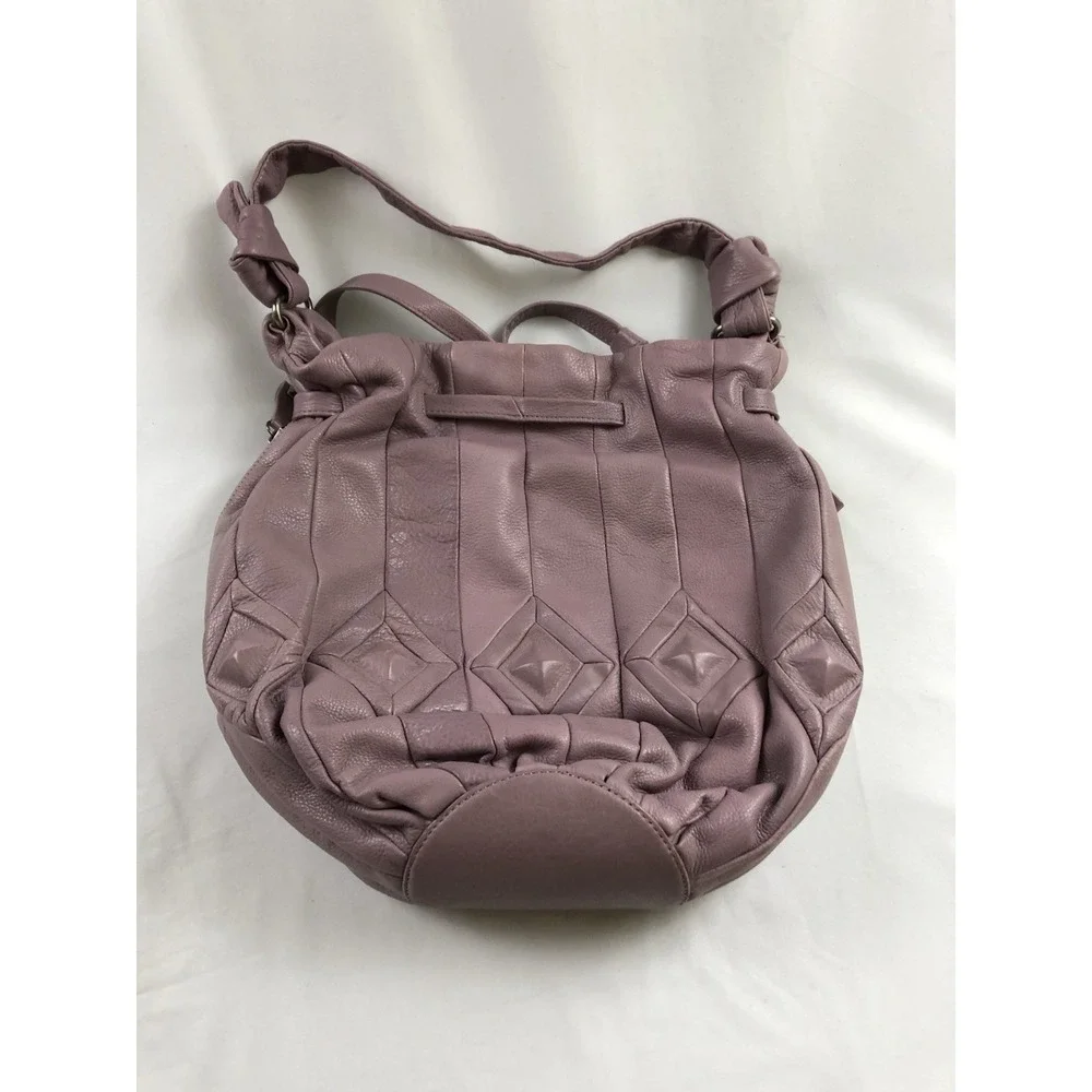 Elliott Lucca Dusty Pink Leather Hobo Shoulder Bag Slouchy Boho Handbag